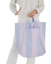 Load image into Gallery viewer, Giant Pocket Tote - Pale Orchid Stripe