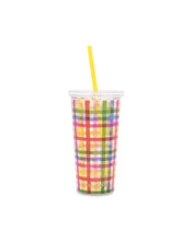 Load image into Gallery viewer, Deluxe Sip Sip Tumbler With Straw - Block Party